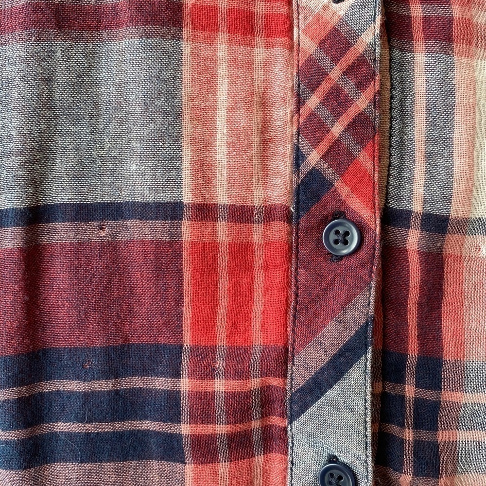3/ $12 Beachlunchlounge Plaid Cotton Button down - Picture 5 of 7